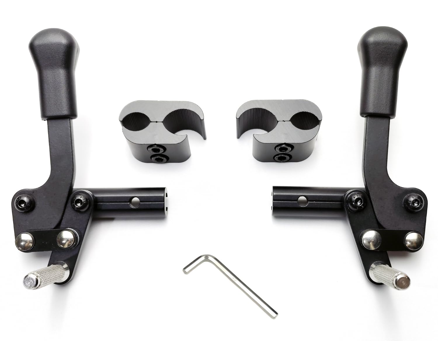 Photo 1 of Wheelchair Brake(Left/Right),Quickie Wheelchair Push to Lock Wheel Locks,DIY,W/Tools and 1" Wheel Lock Clamp,Aluminums,for Ki Mobility and Sunrise Wheelchair. Replacement Parts,1Pr,Black.