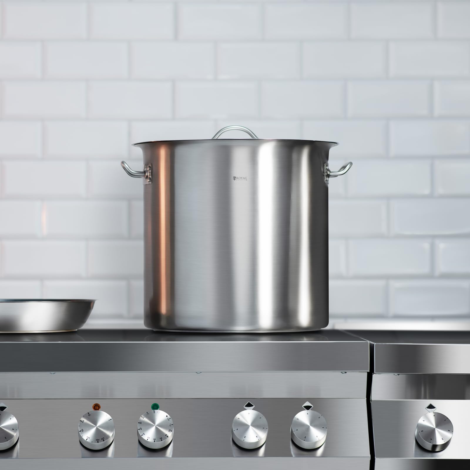 Royal Catering Pentola Per Induzione Pentola Acciaio Inox RCST-25E3 (Acciaio Inox, 25 L, Fondo 4,8 mm)