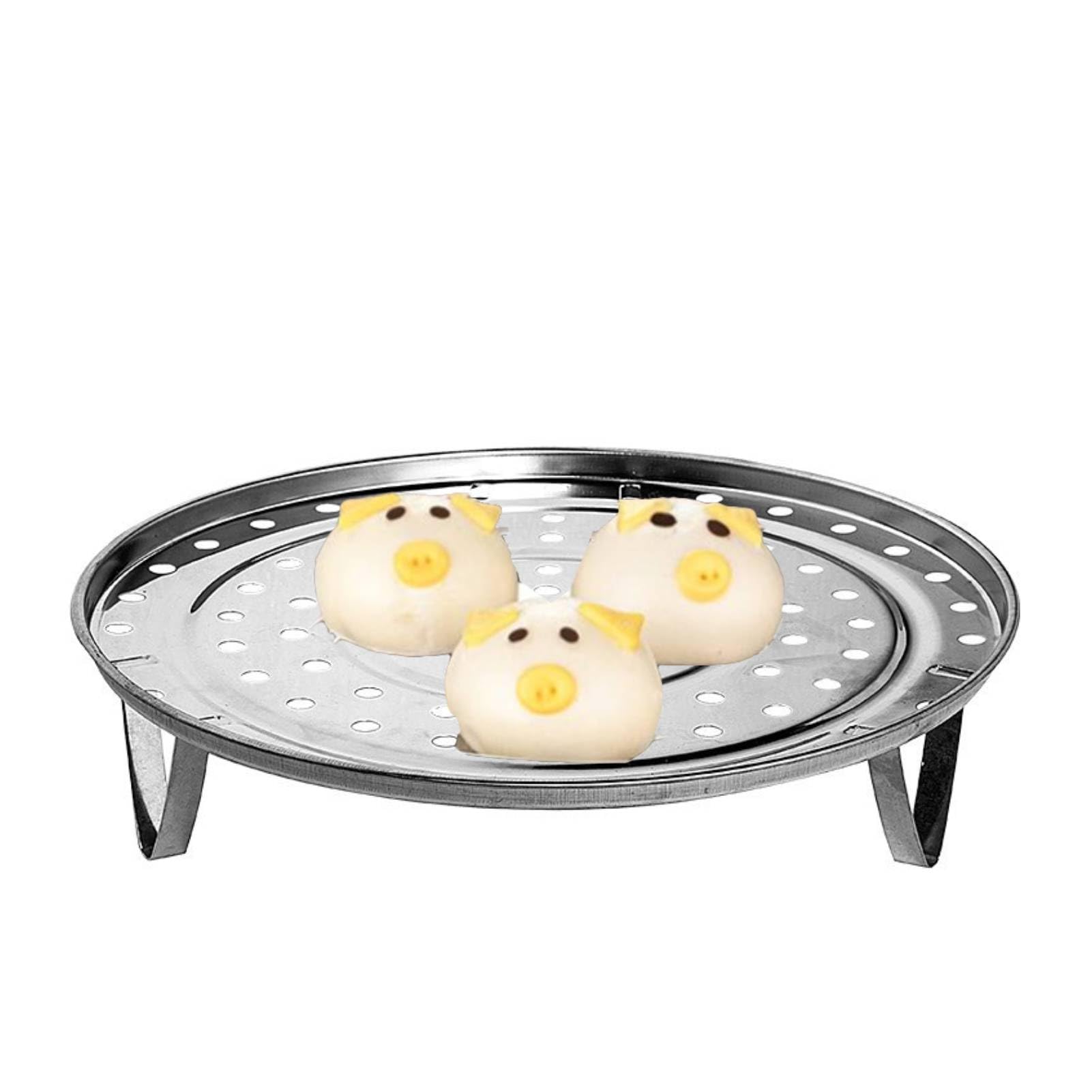 Steamer Rack Plate for Pot, 24cm Stainless Steel Steam Basket Steaming Tray Stand with Removable Leg for Eggs Canning Food Vegetables