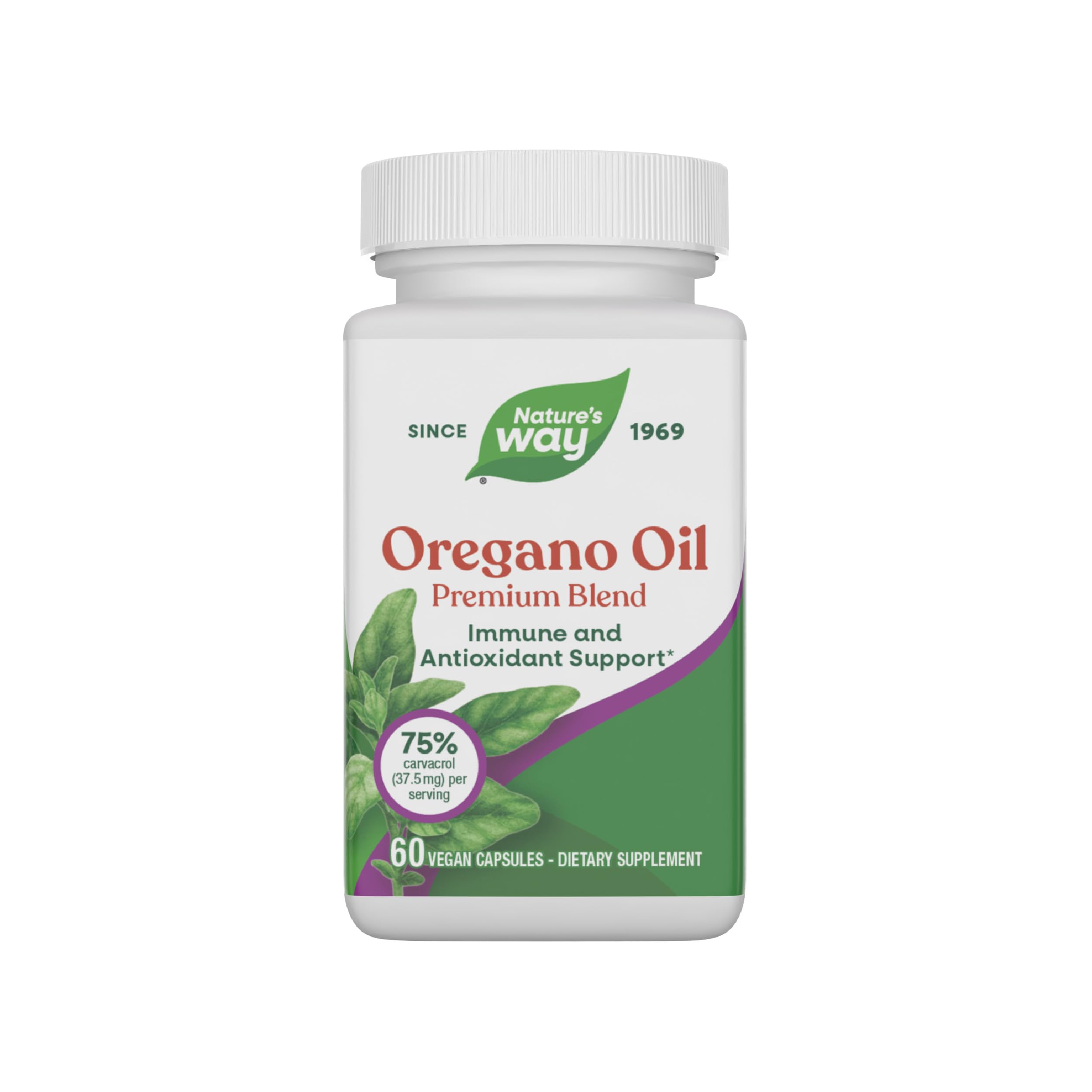 Nature's Way Oregano Oil Premium Blend, Immune Support*, Vegan, 60 Capsules