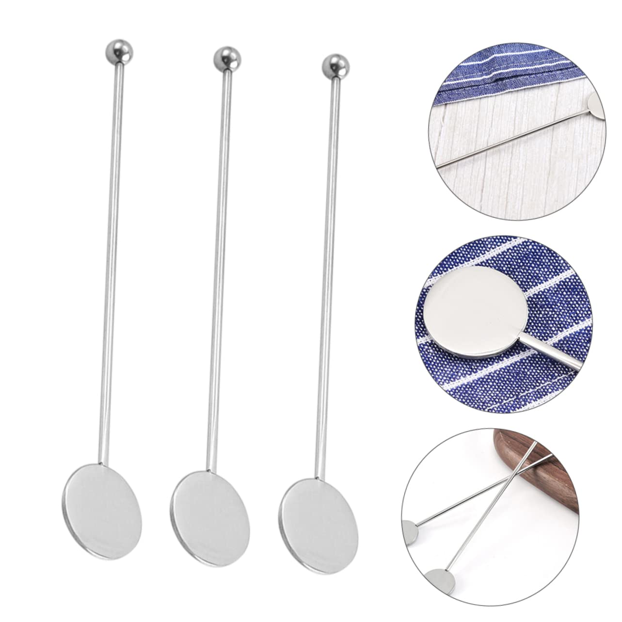 CONGARTENO 5pcs Stainless Steel Milk Powder Sticks Long Handle Swizzle Stirrers for Milk Tea Cocktails Syrups for Home Cafe Restaurant Bar Use