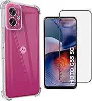 Kit Capa Anti Impacto e Película Protetora 5D Ceramica para Motorola G35 G55 (Motorola G55)