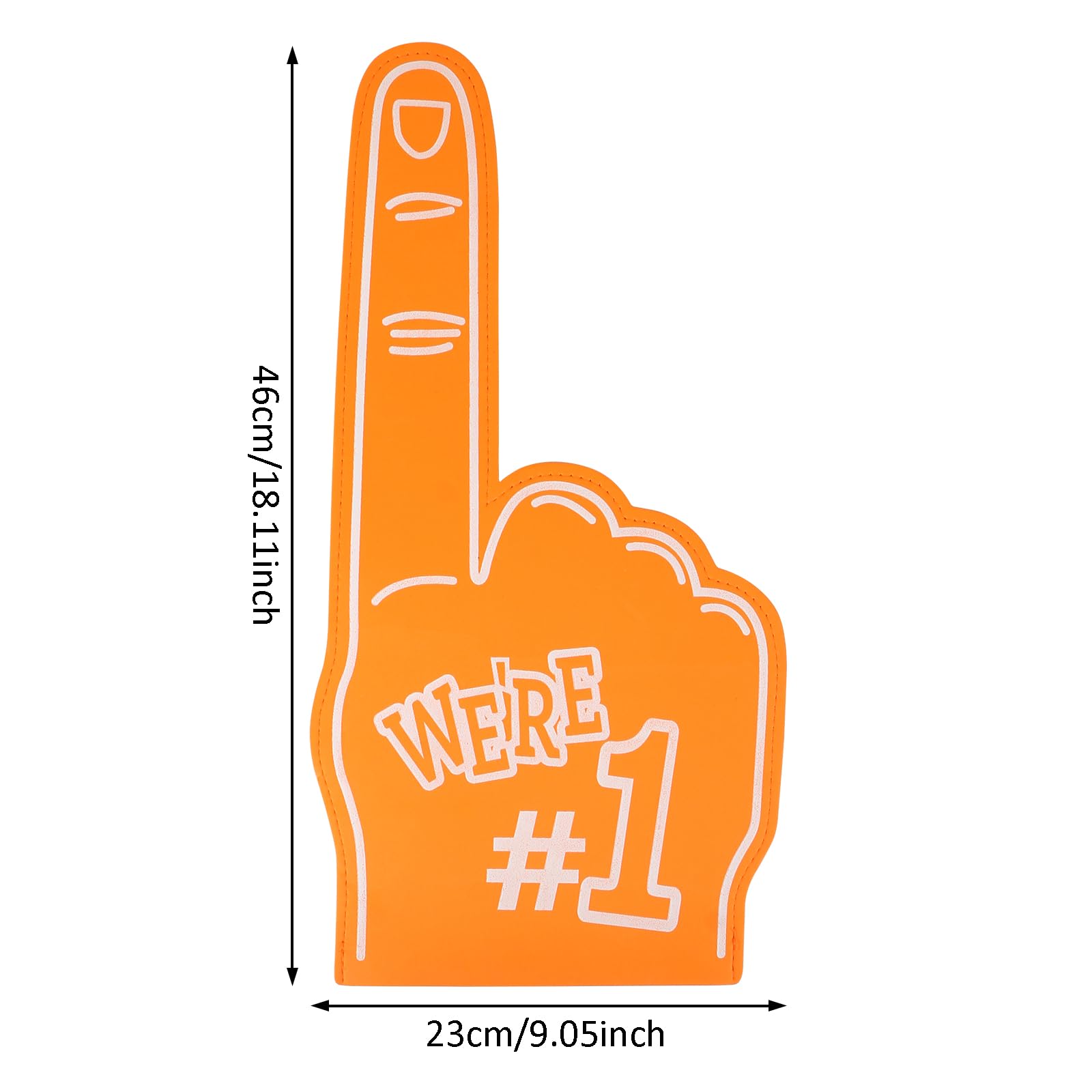 LALASTYLE 2 Giant Foam Fingers - Gladiator & Number 1 Fan Foam Hand Gloves for Sports Events & Parties (Orange) - Image 2