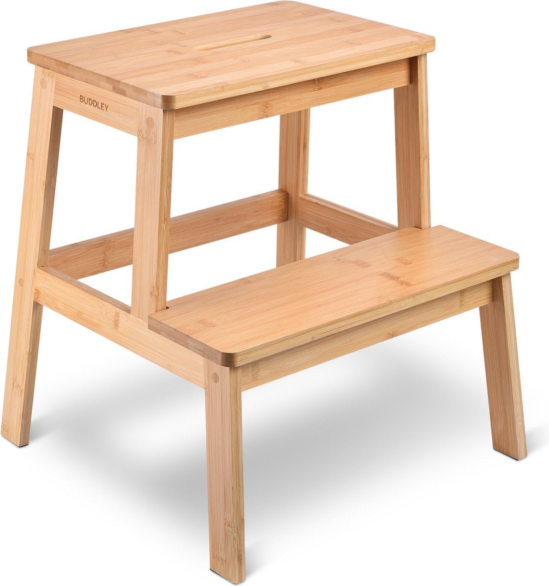BUDDLEY Bambus Tritthocker Kinder, 2 Stufen, Natural