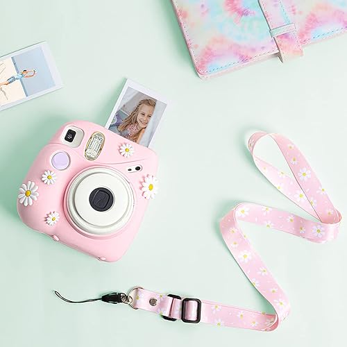 Miniatura 4 de Rieibi Mini 7+ Funda de silicona para cámara instantánea Fujifilm Mini 7 Plus - Funda de nueva versión con correa de hombro extraíble - Rosa
