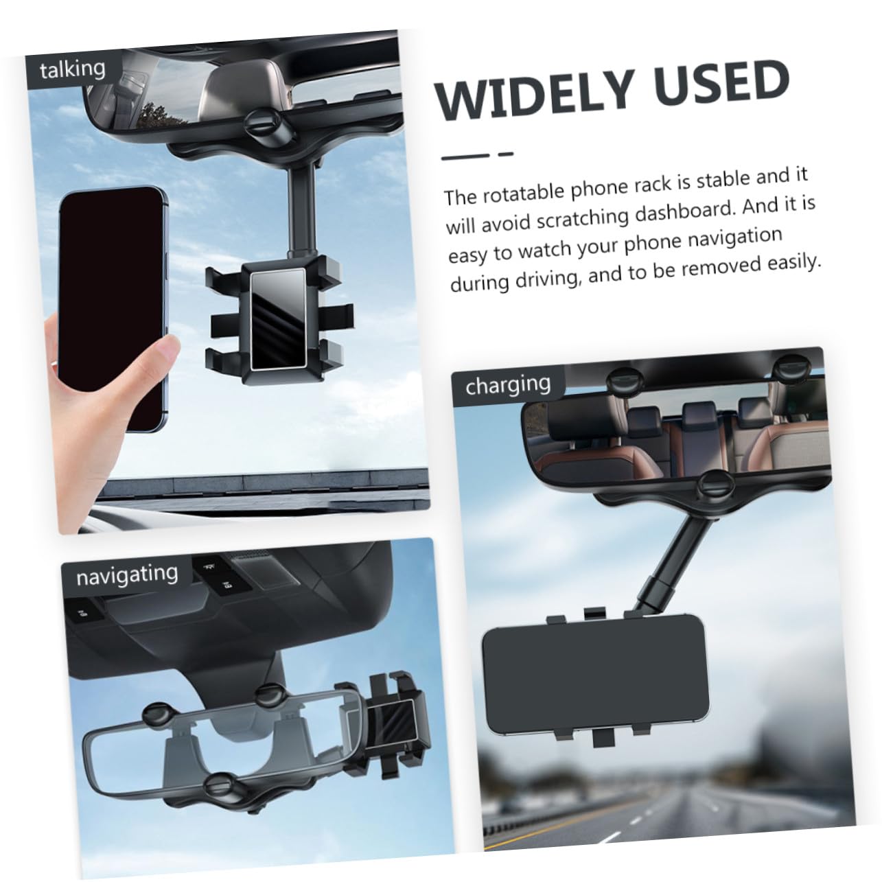 Tofficu Soporte Móvil para Coche de Tablero Soporte para Teléfono Compatible con Navegadores Color Negro Instalación Estable y Protección del Dispositivo