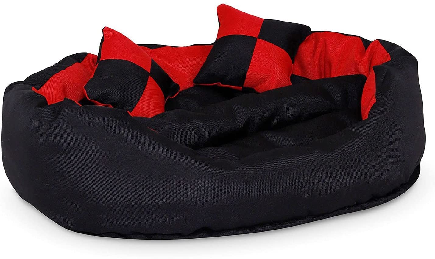 Gorgeous Soft Reversible Round Dog and cat Bed Grey, Black-4XL (B09QZ4H634) Amazon Price History, Amazon Price Tracker