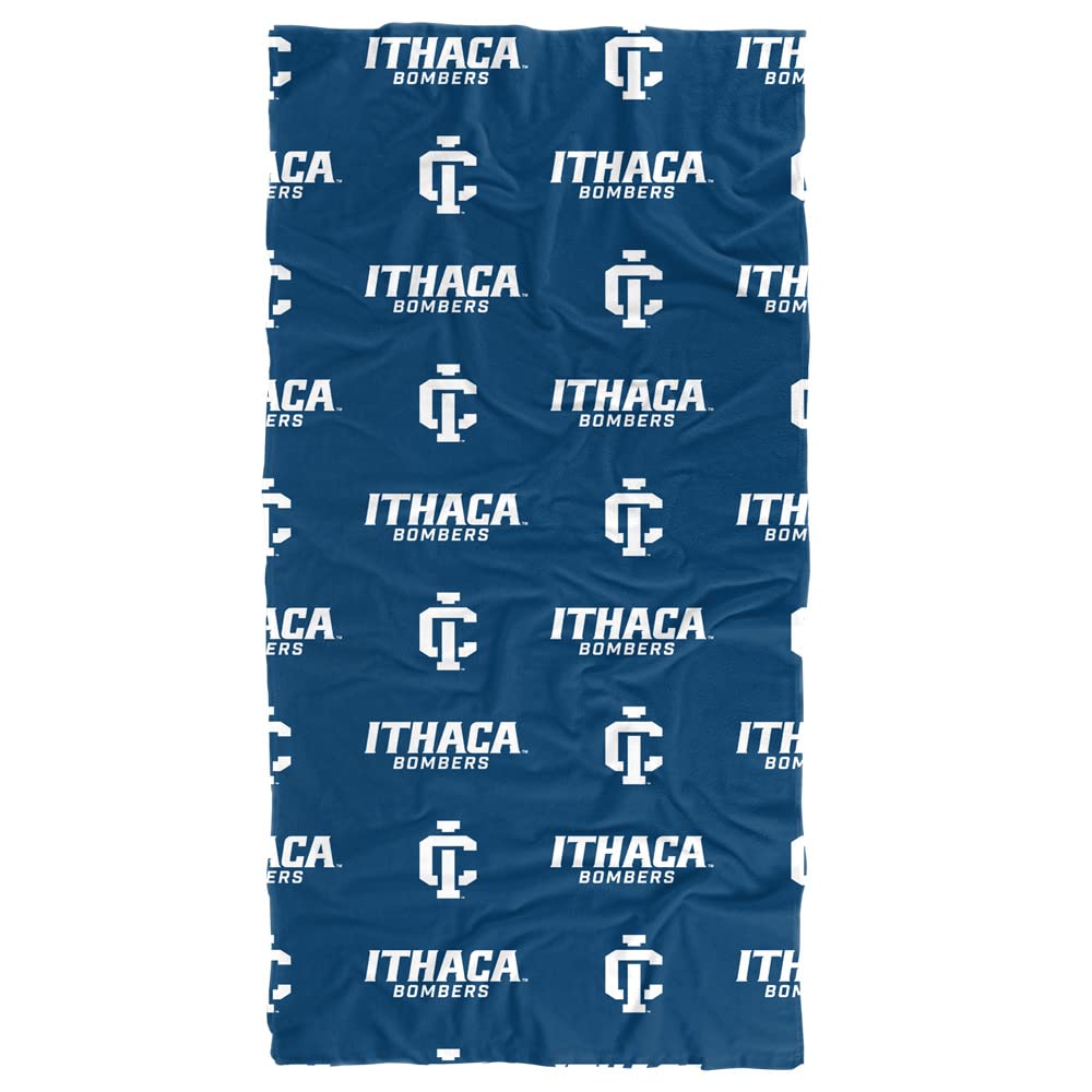 LOGOVISION Ithaca College Beach Towel/Bath Towel, 30"x60" Logo Pattern