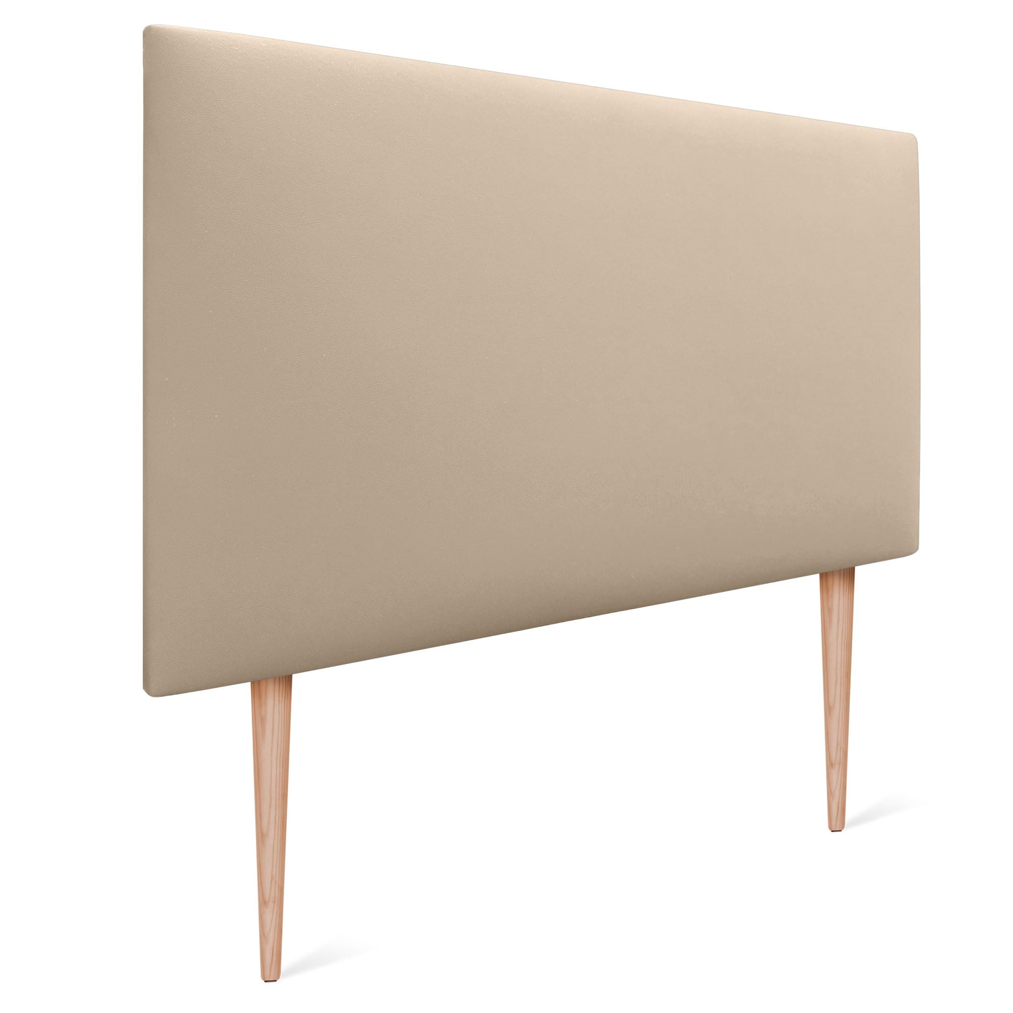 DHOME Cabecero Tapizado Liso de Polipiel con Patas Altura 70CM Grosor 4cm y 8cm para Pared Acústicos Cabeceros Cabezal Absorbentes Cama Dormitorio (Polipiel Beige, 90cm, Grosor 4cm)