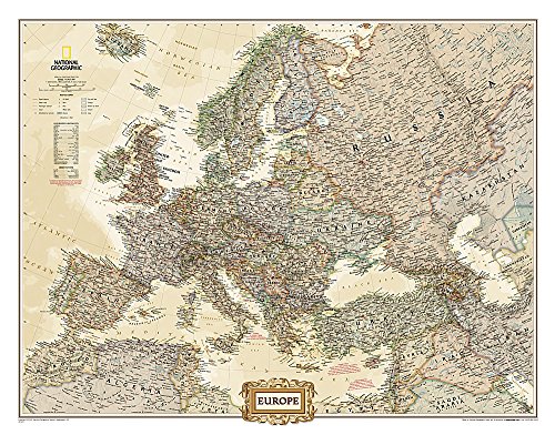 National Geographic: Europe Executive Wall Map - Laminated (30.5 x 23.75 inches) (National Geographic Reference Map)