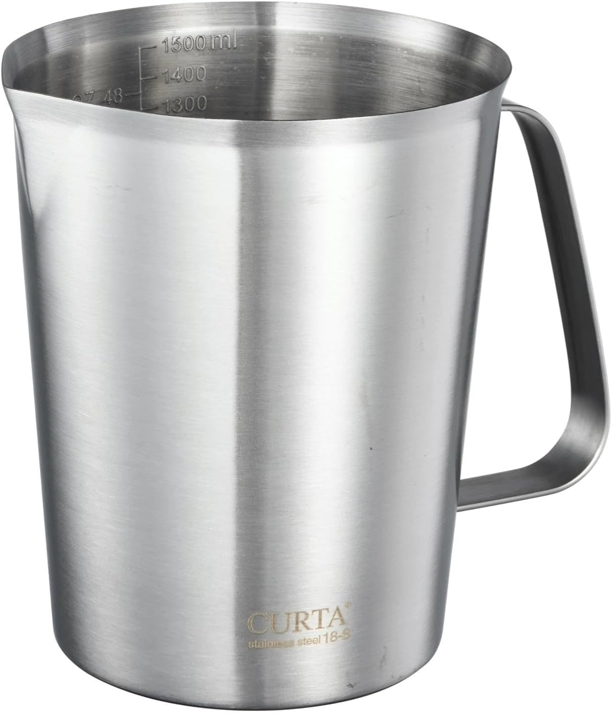 CURTA 18/8 Stainless Steel Measuring Cup with Handle and Pour Lip 48 OZ (6 Cup, 1500 ML)