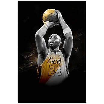 طباعة فنية ZHONGYUTONG Kobe Bryant على قماش لاعب كرة سلة رياضي ملصق صور جدارية لمشجع كرة السلة هدايا ديكور حائط للأولاد غرفة نوم 30 x 45 سم بدون إطار