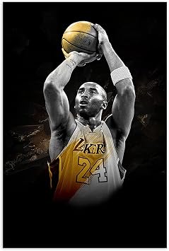 Kobe Bryant Canvas Wall Art Basketball Player Posters Wall Decor Sports Picture Modern Artwork for Boy Bedroom Decorations for Basketball Fan Memorabilia Gifts 12" 18" 30 45cm Unframe
