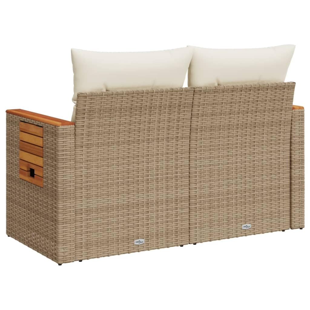 Divano da Esterno 2 posti Divanetti Esterni da Giardino Salotto da Giardino Esterno Divanetti Esterno in Polyrattan-Beige-2 Posti-8