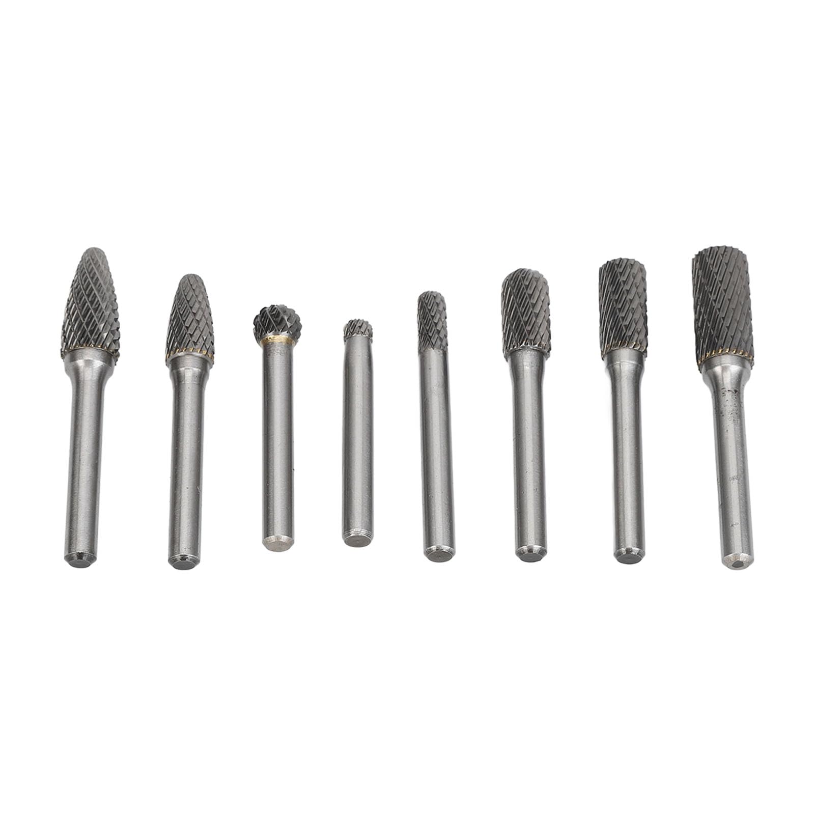 8 Uds fresas de carburo juego de fresas rotativas de acero de tungsteno de doble corte para tallado de madera de Metal pulido fresado múltiples formas