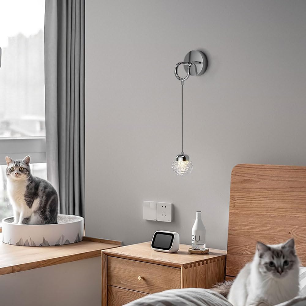 Vetro moderno, applique LED, accessori dorati a luce calda, luci da bagno in alluminio, applique da parete interna in vetro a bolle per bagno