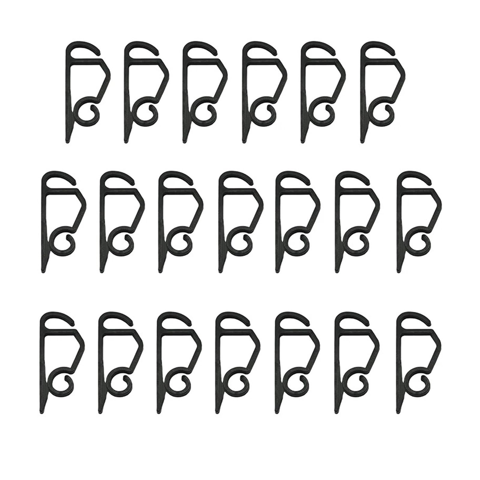 FJQFHH Gutter Hooks Shape, Outdoor Light Hook String Clips Gutter Wire Clamp Holiday Decor(20pc Black)