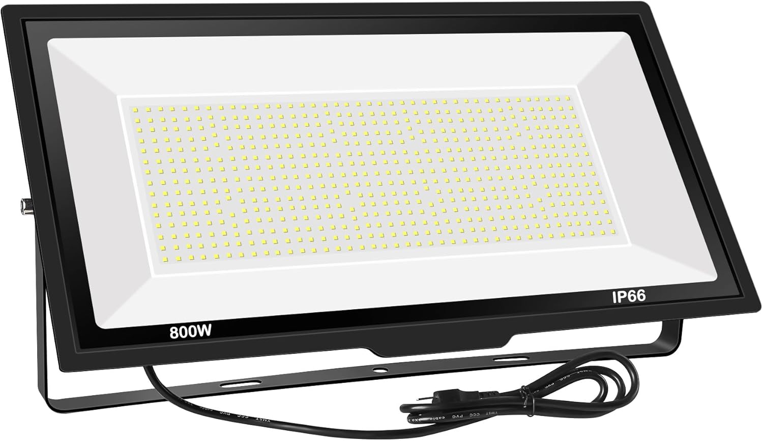800W LED Flood Light Outdoor,3600W Equivalent Super Bright FloodLight with Plug,80000LM 6000K Daylight White IP66 Waterproof Commercial Lighting for Sports Fields,Courts, Arena, Stadium 800w_1pack