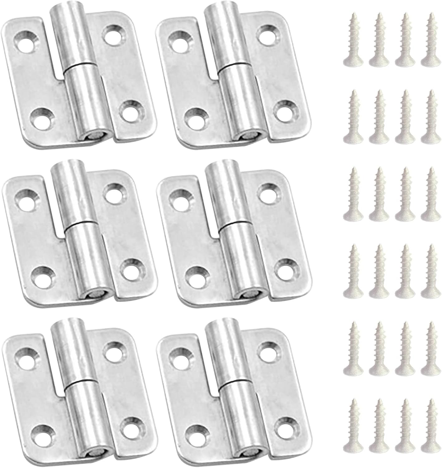 6 Pcs Door Hinges Stainless Steel Release Hinge Flush Hinges Mechanical