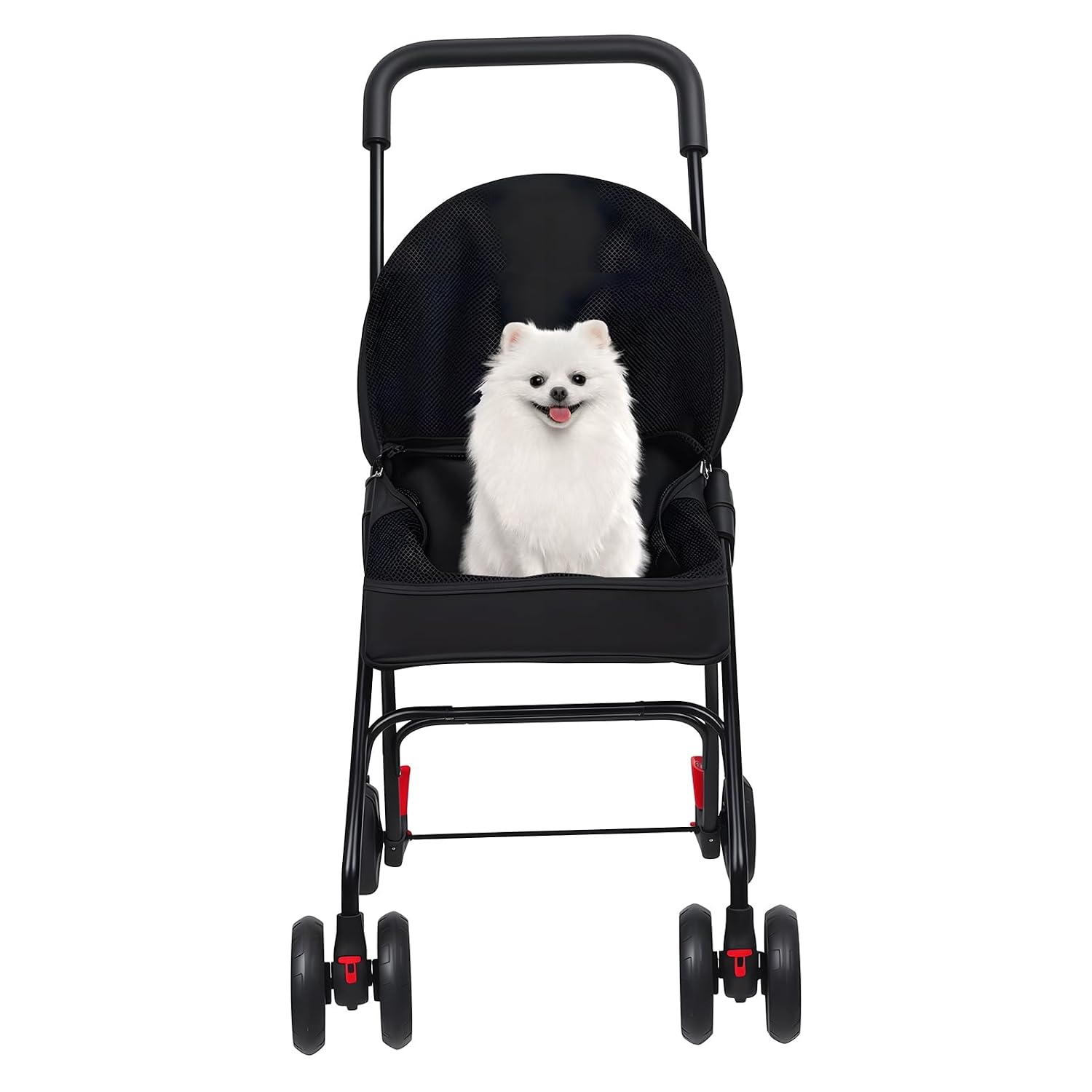 Pet Stroller for Small Dogs and Cats,Foldable Dog Strollers with Visible Mesh Lightweight Cat Stroller 360° Swivel Wheels & One-Touch Folding for Puppy Carrier Park Travel Black