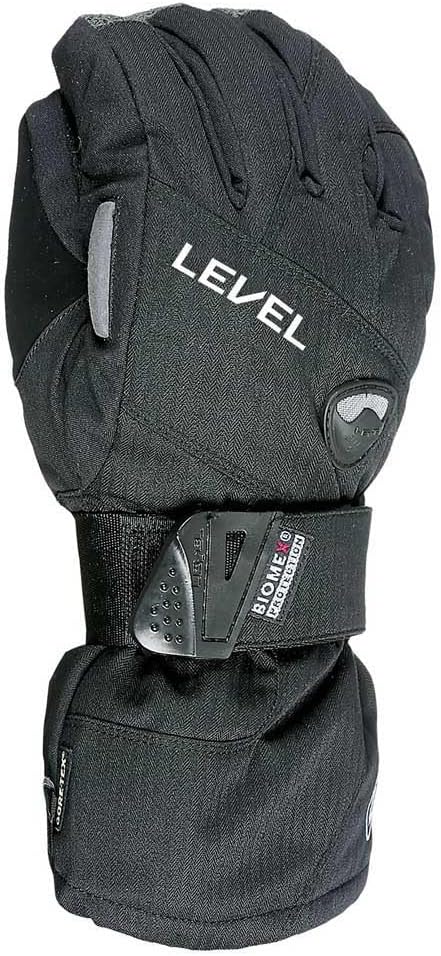 Half Pipe GTX Snowboard Protective Gloves with Goretex Shell, BioMex Integrated Wrist Guards, ThermoPlus Liner (Black, Medium (8.0in))