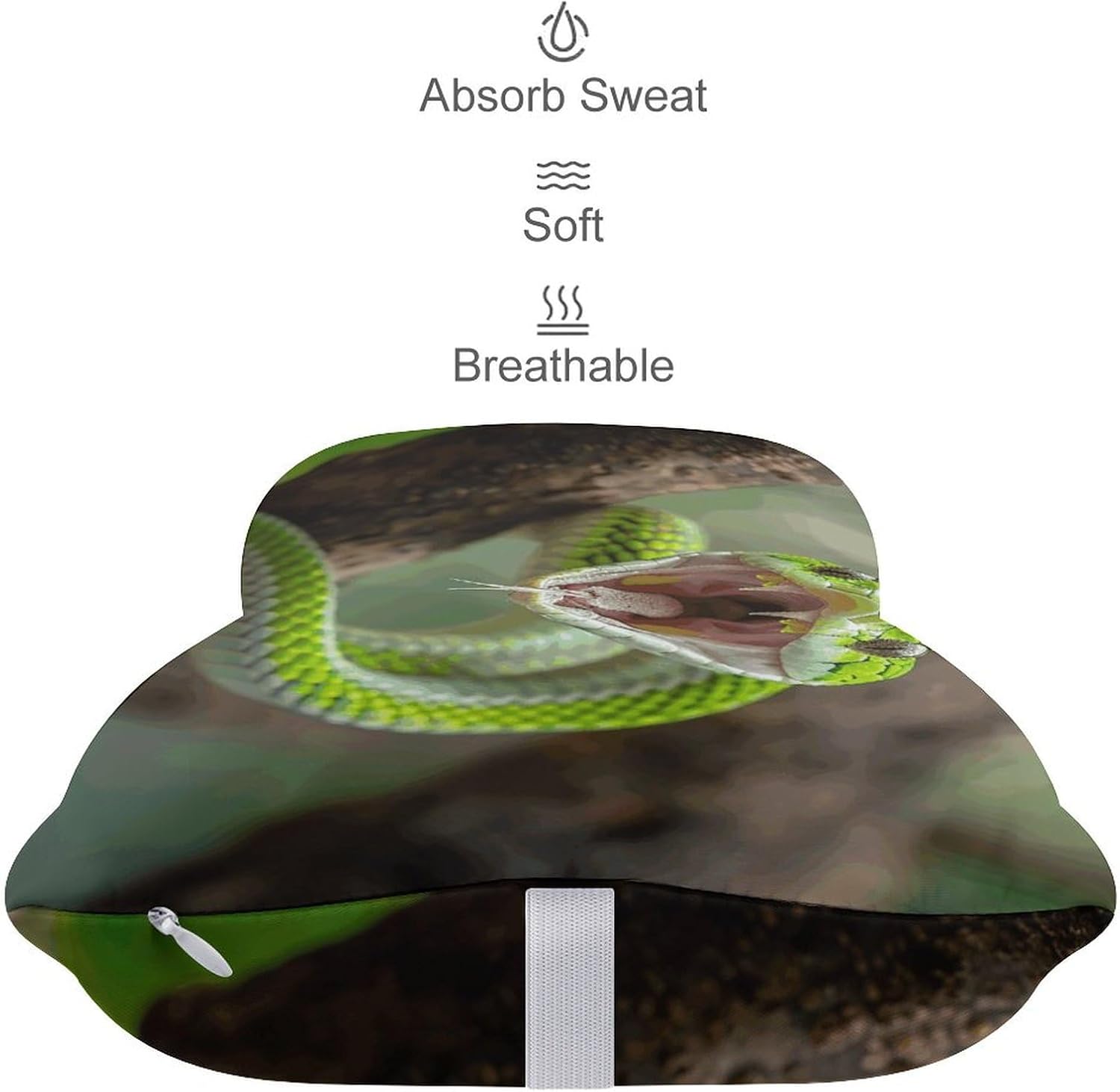 Snake Opens Its Mouth Car Neck Pillows Set of 2 Memory Foam Car Pillow Comfortable Head Neck Rest Breathable Removable Cover for Travel Car Seat Driving