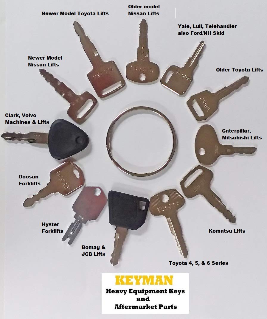 Construction Ignition Key Set 12 Keys Heavy Equipment Business
