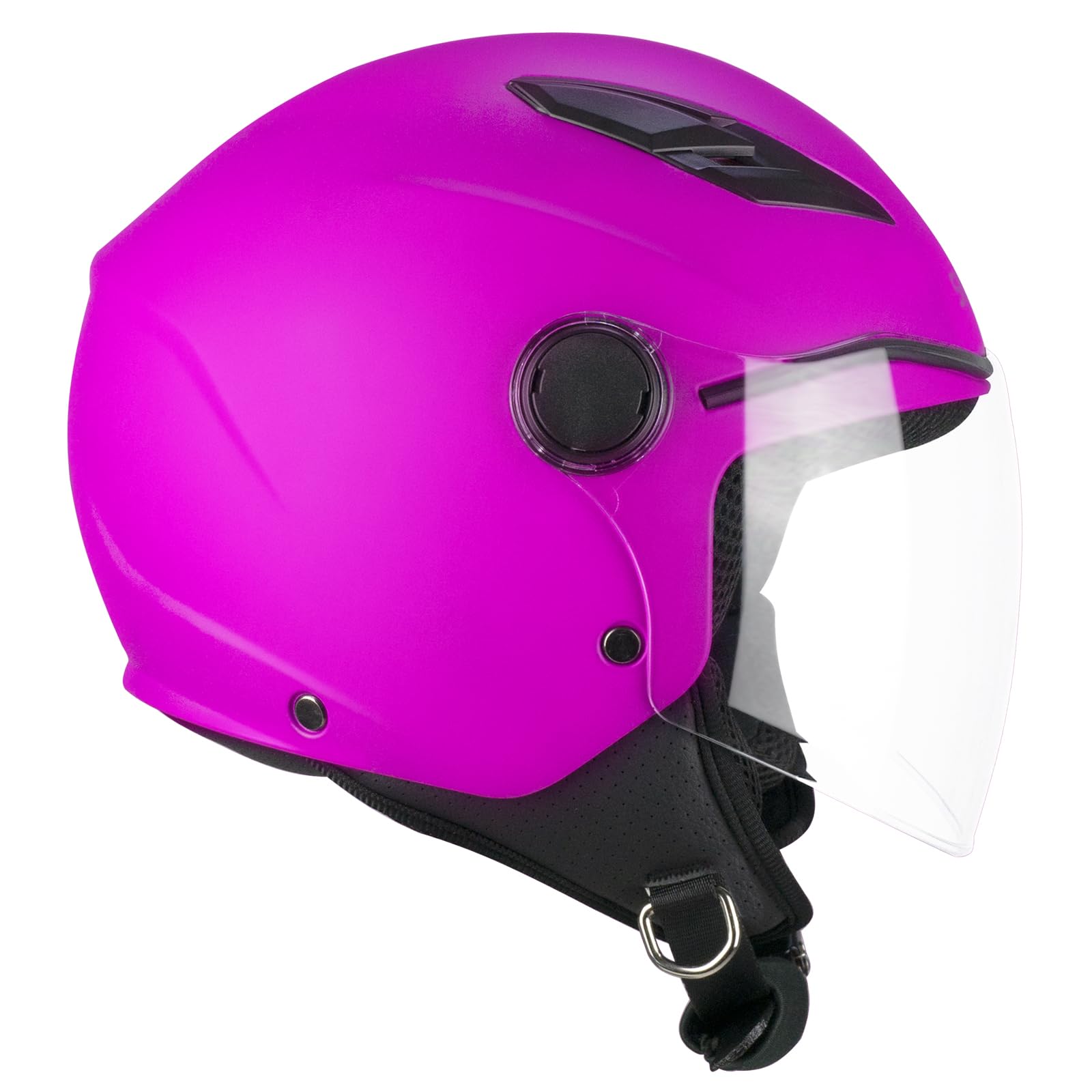 SKA-P Casco de Cara Abierta Young, 2MHA POD Mono Fucsia Mate, YB (47-48 cm)