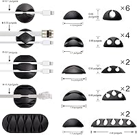 Vista 2 de O'Hill paquete de 30 ataduras para cables para computadora, electrodomésticos y dispositivos electrónicos con organizador de cables de escritorio