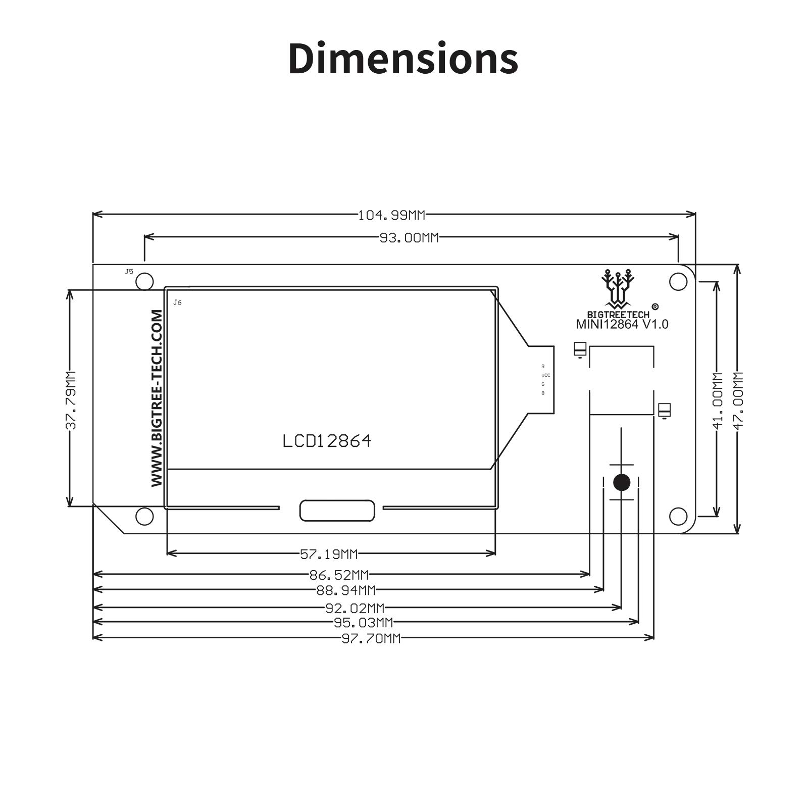 BIGTREETECH Mini12864 V2.0 graficzny inteligentny wyświetlacz LCD panel sterowania wyświetlacz podświetlenie RGB odpowiednie VORON 2.4 do drukarki 3D MKS Gen/SKR mini e3 v2.0 Ender3