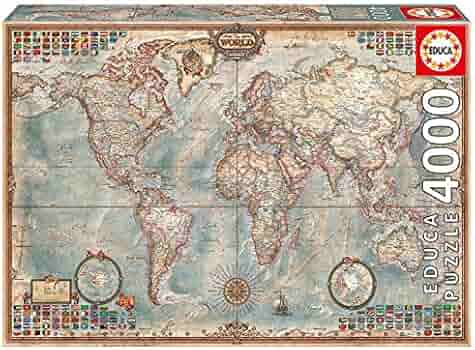 4 000 Piece Puzzle The World Map Amazon Com Au Toys Games