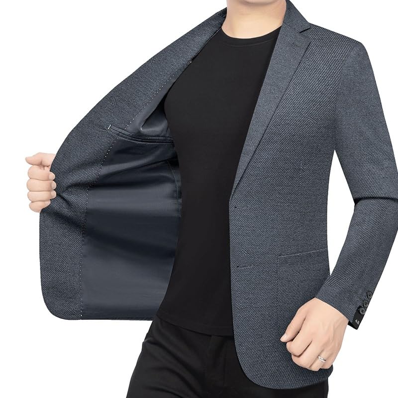 Men's Blue Gray Two Button Jacket Dinner Prom Wedding Blazers Jacket for Wedding Prom Homecoming2