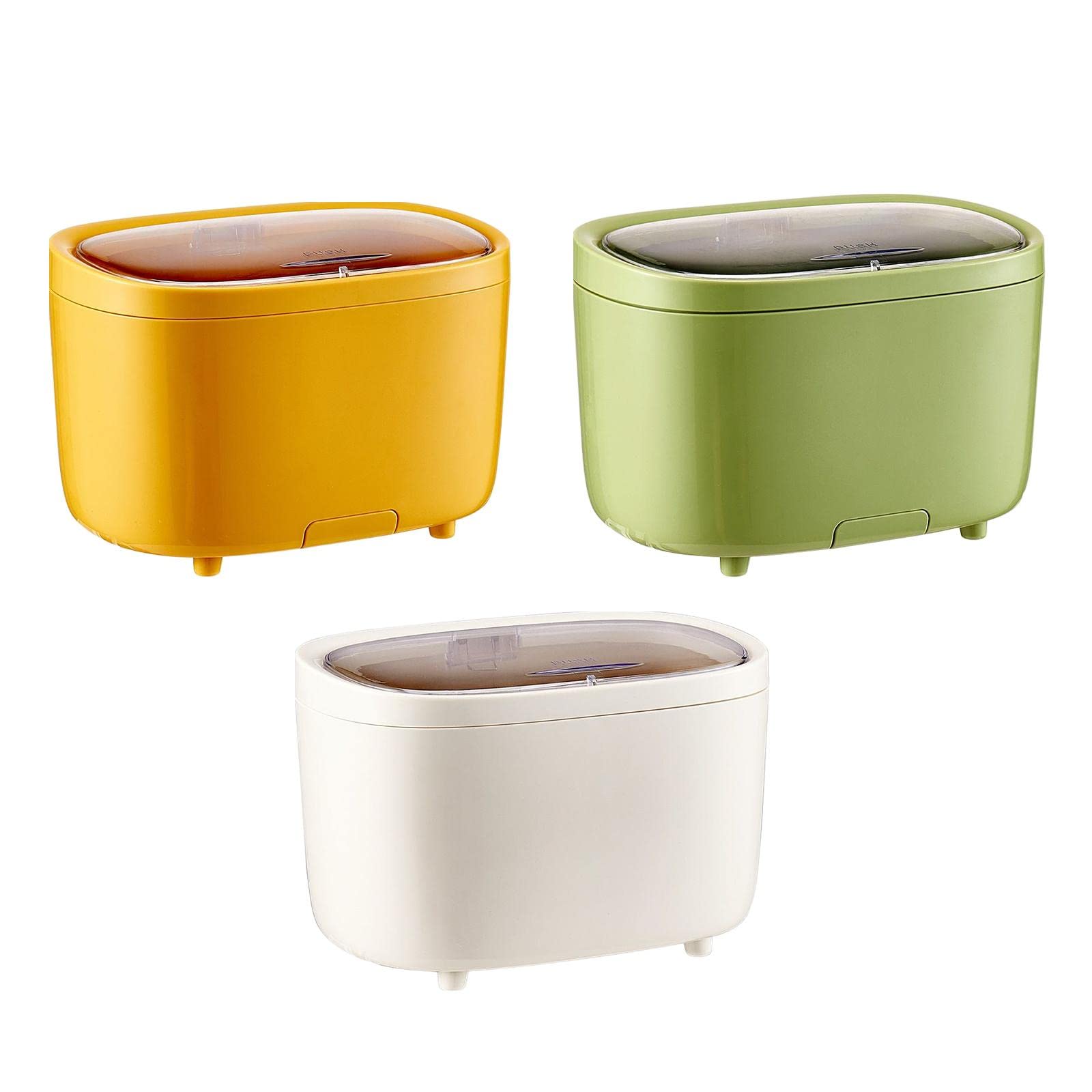CLUB BOLLYWOOD Mini Trash Can For Desk Portable With Lid For Bathroom Countertop Kitchen White | Trash Cans & Wastebaskets | Home & Garden | Household Supplies & Cleaning | Trash Cans & Wastebaskets 4