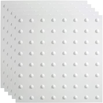 FASADE Dome Decorative Vinyl 2ft x 2ft Lay in Ceiling Panel in Matte White 5 Pack
