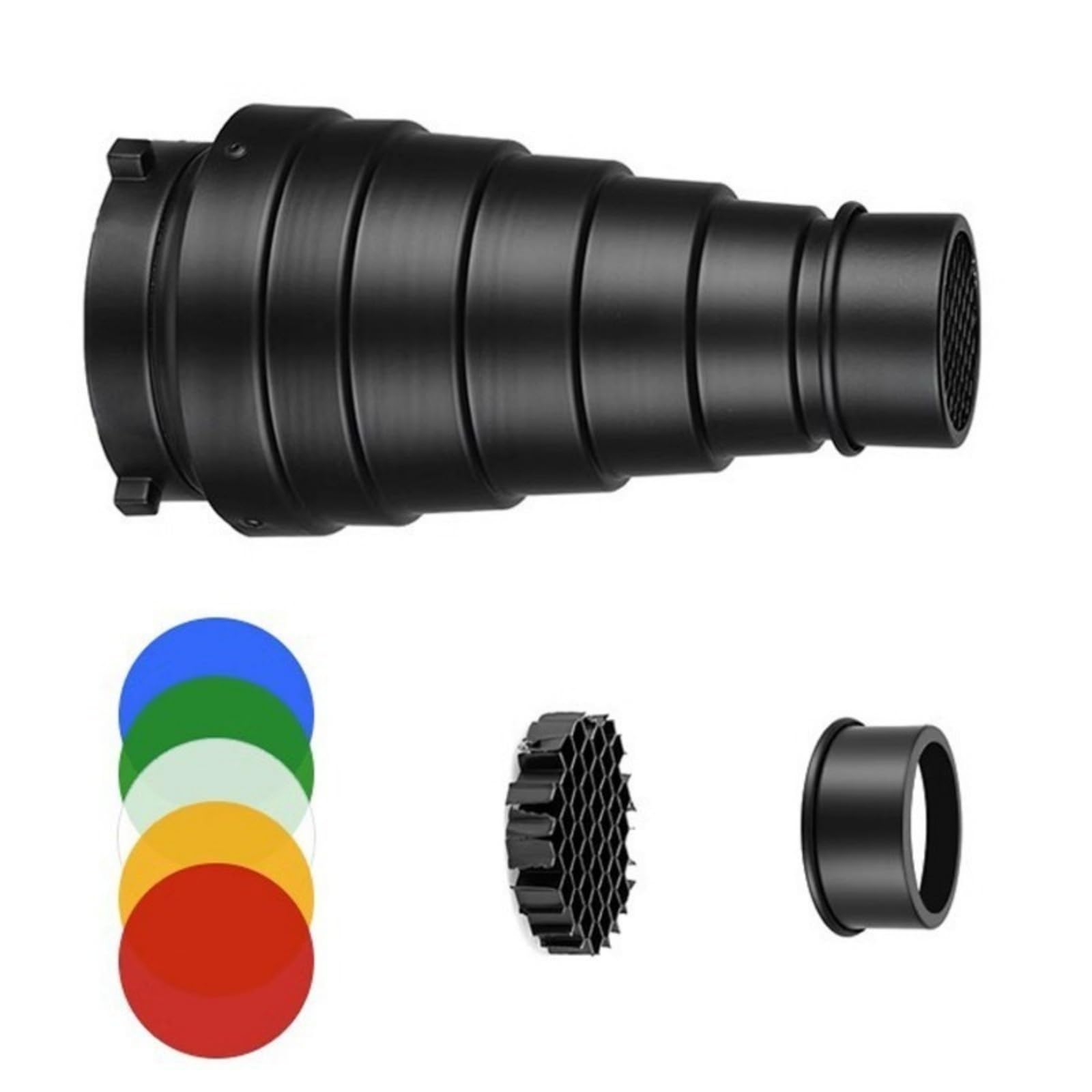 Ensemble de snoot conique améliore le contrôle de la lumière pour les photographes créatifs et les amateurs en aluminium pour montage Bowens Outil de photographie commerciale