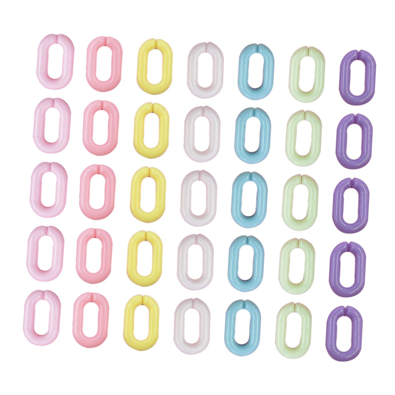 BELLIFFY DIY Craft Supplies 800pcs Acrylic Oval Linking Rings Connectors for Eyeglass Chain Wallet Chain More