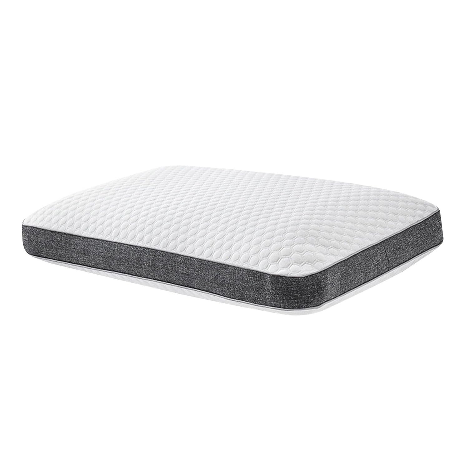 New Modern White Memory Foam 1 Pack Bed Pillow Orthopedic Neck Support Washable Cover Sleep Hypoallergenic Pain Home Bedroom 20"" L x 11.8"" W x 3.9"" H of Set, 366302509796