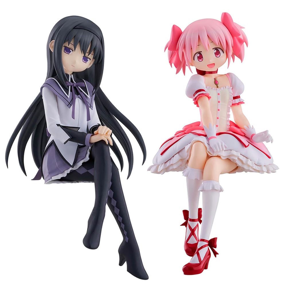 Jilijia Kaname Madoka/Akemi Homura Figure Sitting Pose Anime Model Statue