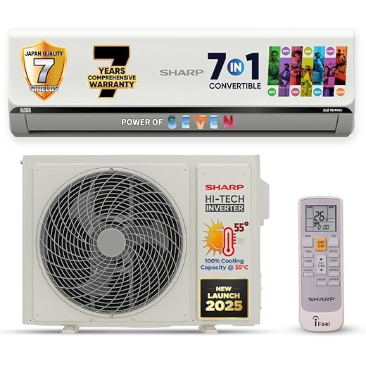 SHARP 15 Ton 5 Star Inverter Split AC Copper 7 Years Compr