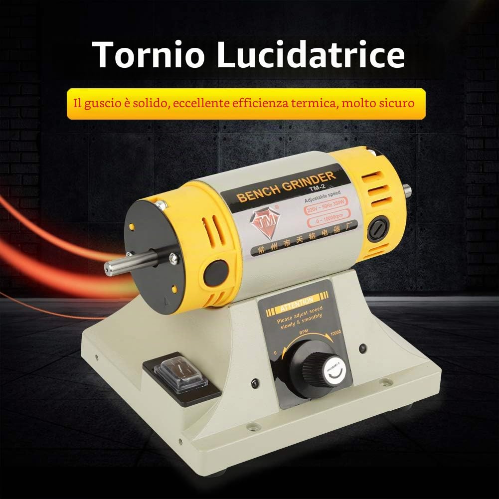 220V 350W Gioielli Pietra Gemma Lucidatrice Set di Lucidatura Panca multifunzionale Macchina di lucidatura del metallo Con Piedi In Gomma Anti Vibrazione per Pietra Gioielli Motore (EU Plug)