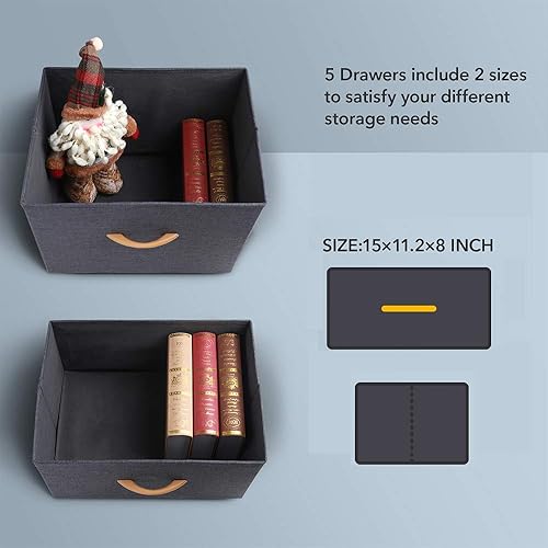 Miniatura 5 de ROMOON Cómoda para dormitorio, cómoda para armario con 6 cajones, cómoda de tela pequeña y cómoda para dormitorio de niños, guardería, sala de