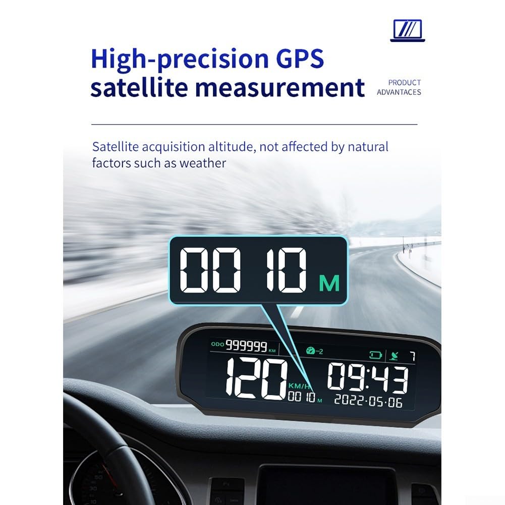 Auto Wireless Solar HUD Head Up Display, X100 Veicolo GPS Digitale Multi-funzione Solare USB Auto Tachimetro Digitale Con Schermo LCD