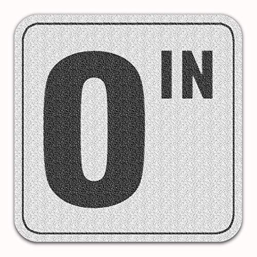 0 IN - Adhesive Swimming Pool Depth Marker Sticker - 6 In x 6 In with 4 Inch Lettering