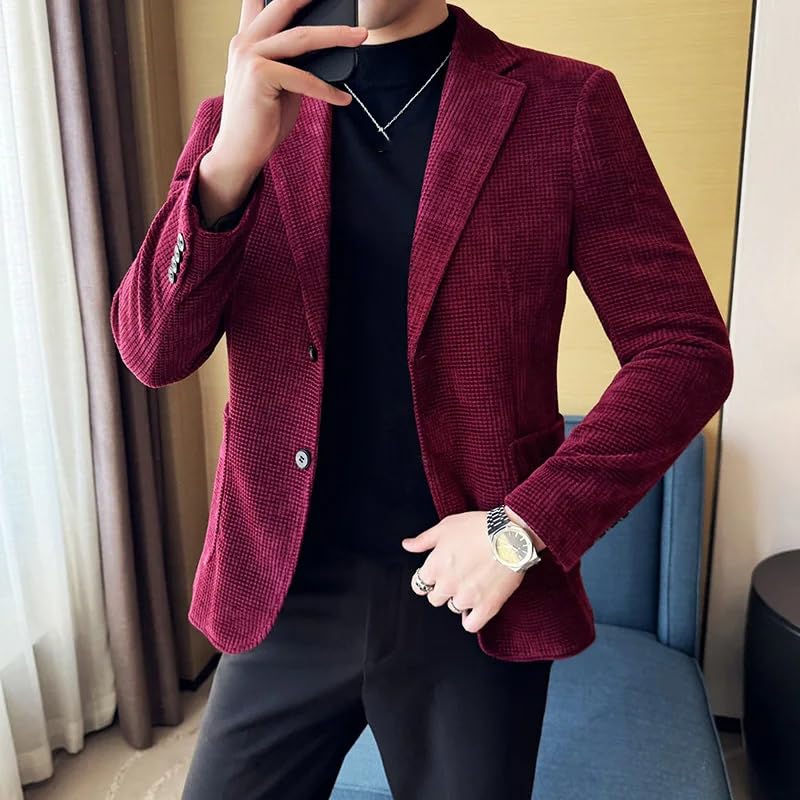 Blazer Corduroy Suit Jacket Korean Business Slim Fit Formal Social Banquet Dress Jacket2