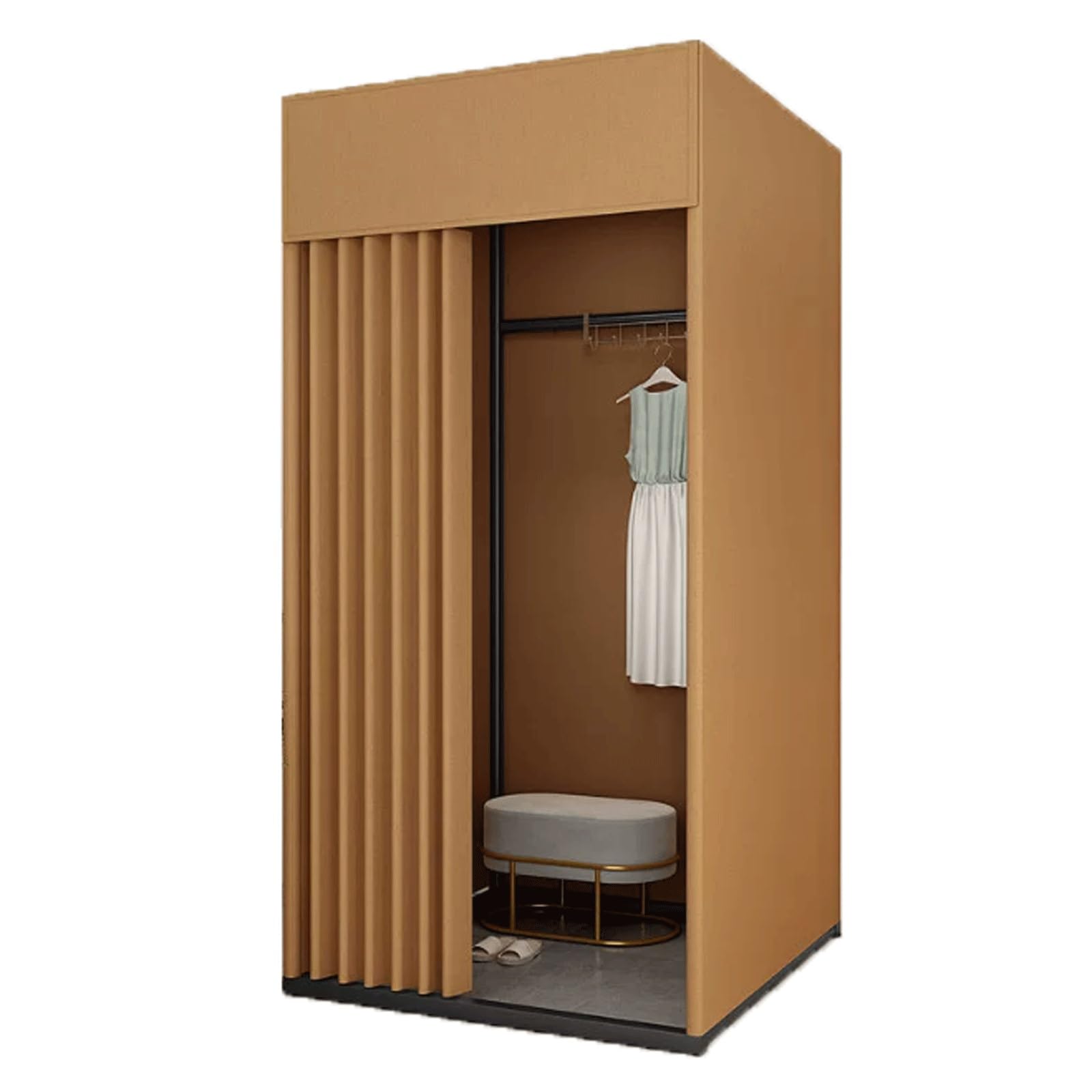 Cabine d'essayage portable pour créer un vestiaire éphémère lors de vos défilés de mode