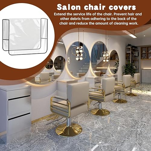 Miniatura 6 de Funda para silla de salón, fundas transparentes para respaldo de silla de peluquería, fundas de asiento de vinilo, se adapta a la mayoría de fundas
