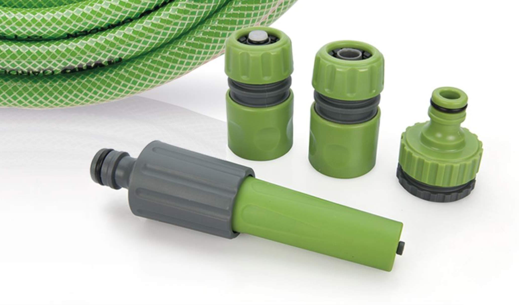 VITO Garden Gartenschlauch 19mm (3/4 Zoll) 25m | 17 bar | inkl. Wasserspritze, Schlauchverbindern und Hahnanschlussstück | Wasserschlauch Set | Farbe: grün (Set 19mm 25m)