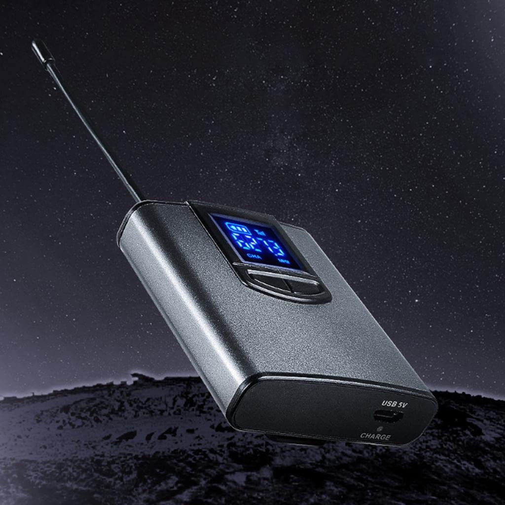 Micrófono Inalámbrico con Headset Transmisor Miniatura Pantalla LED Visible Material Metálico Resistente Adecuado para Clases
