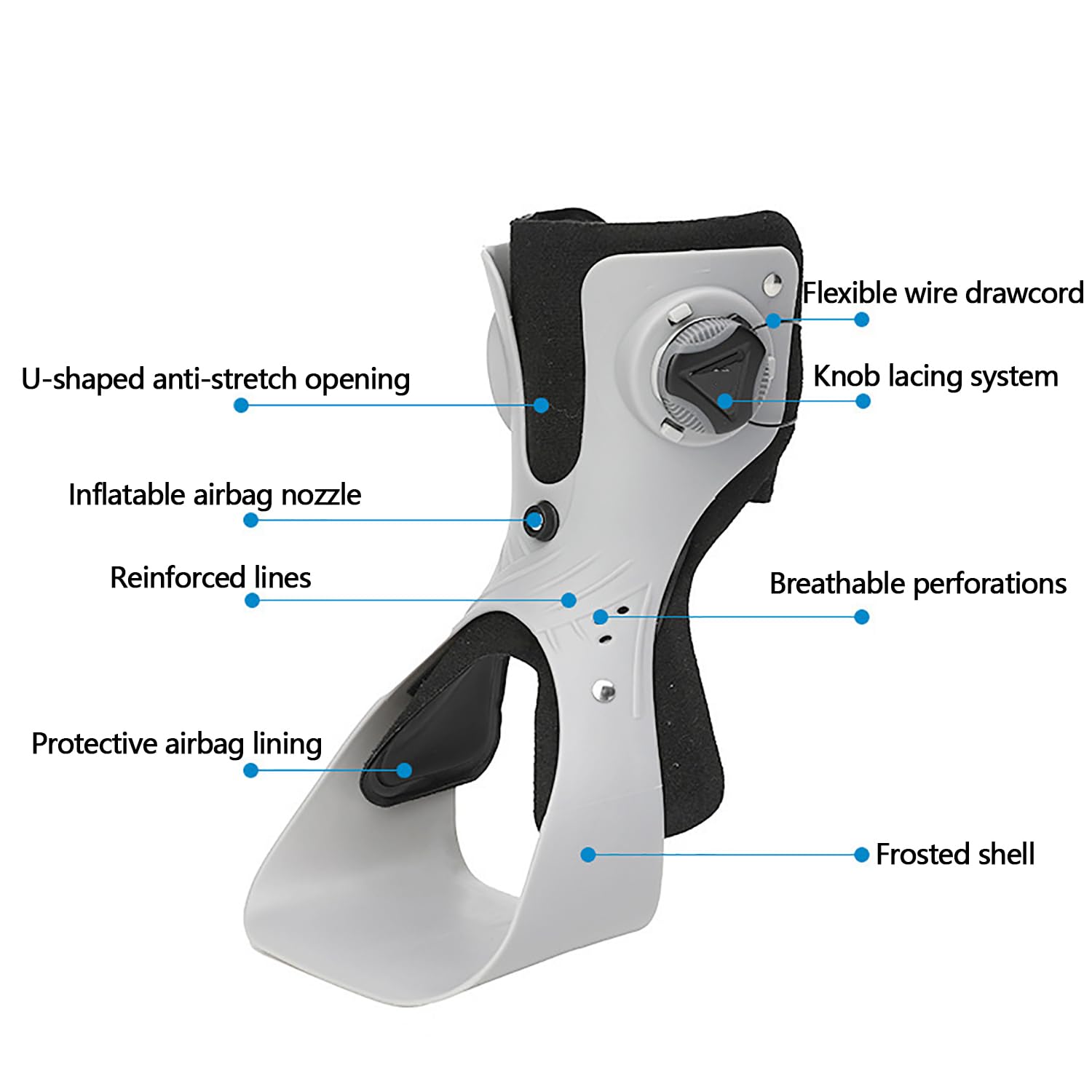 Ortesis De Pie Drop, Estabilizador De Pie Para Caminar, Ortesis De Tobillo Con Forro Protector Airbag, Soporte Triangular Y Diseño Extraíble Para Fascitis Plantar, Voleibol, Esguince De Tobillo