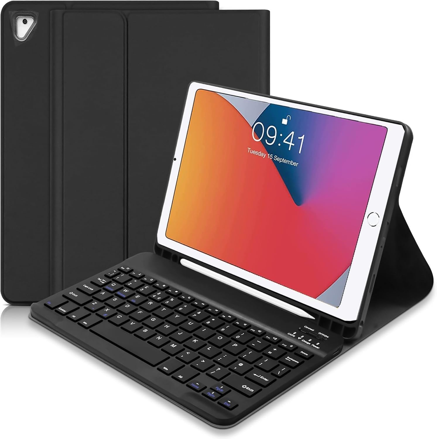 Wireless Keyboard Case with Arabic and English Layout, Rechargeable Bluetooth, Slim Stand Cover,Keyboard Case For (iPad 9.7-inch 5th 2017, 6th 2018)
